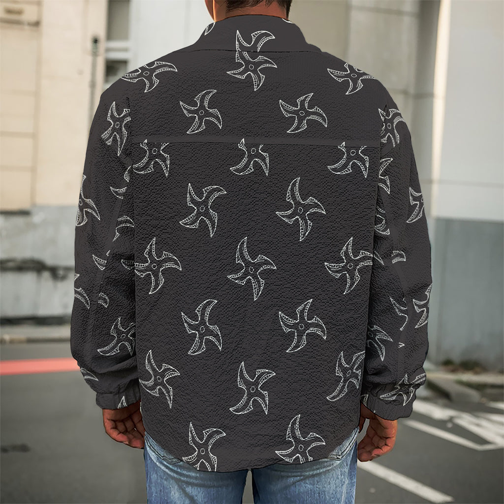 Ninja Shuriken Pattern Print Men's Shirt Jacket