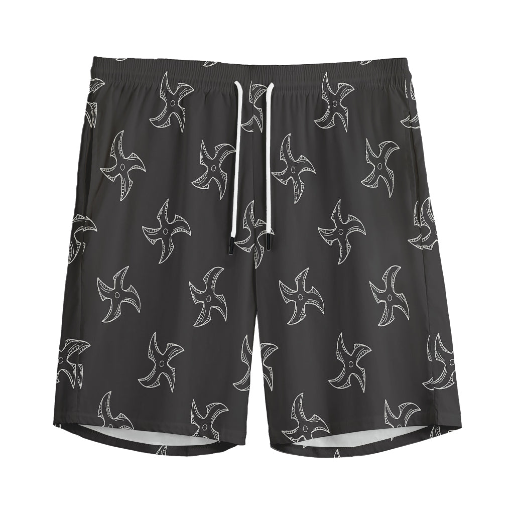 Ninja Shuriken Pattern Print Men's Sports Shorts