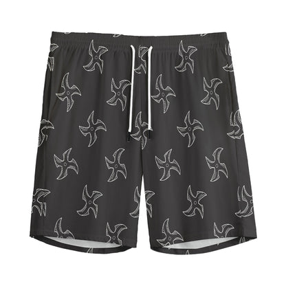 Ninja Shuriken Pattern Print Men's Sports Shorts