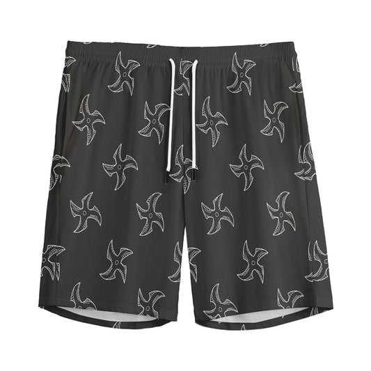 Ninja Shuriken Pattern Print Men's Sports Shorts