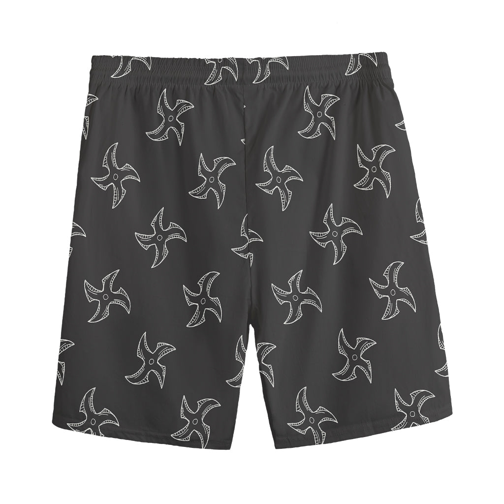 Ninja Shuriken Pattern Print Men's Sports Shorts