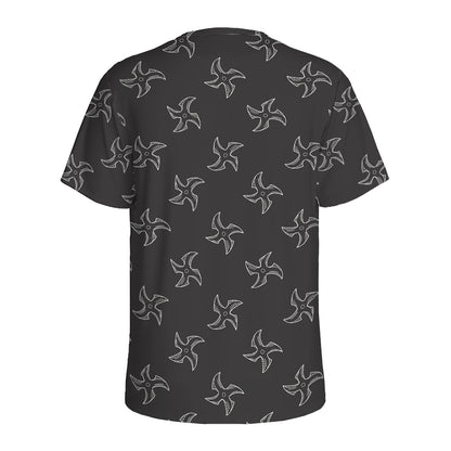 Ninja Shuriken Pattern Print Men's Sports T-Shirt