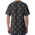 Ninja Shuriken Pattern Print Men's Velvet T-Shirt