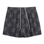 Ninja Shuriken Pattern Print Mesh Shorts