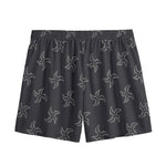 Ninja Shuriken Pattern Print Mesh Shorts
