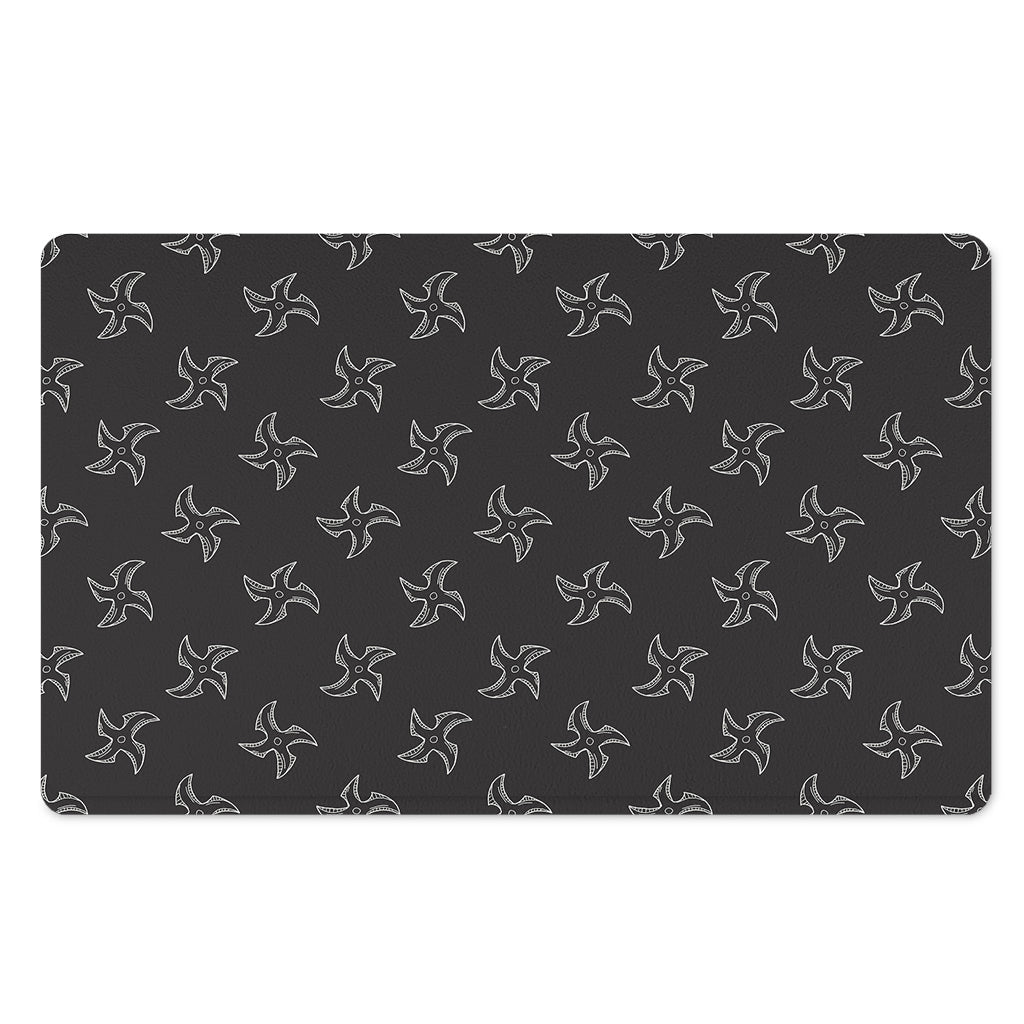 Ninja Shuriken Pattern Print Polyester Doormat