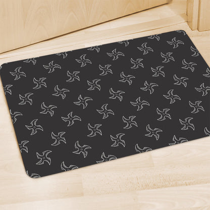 Ninja Shuriken Pattern Print Polyester Doormat