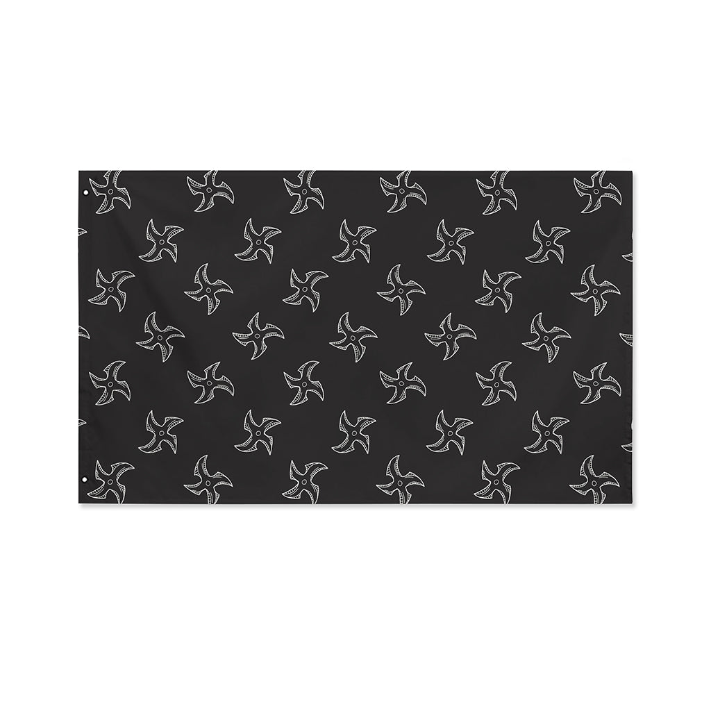 Ninja Shuriken Pattern Print Polyester Flag