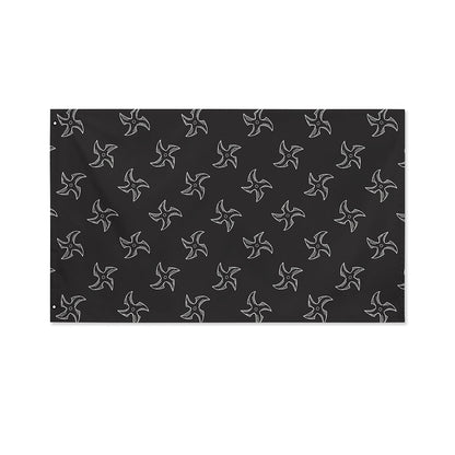 Ninja Shuriken Pattern Print Polyester Flag