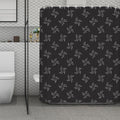 Ninja Shuriken Pattern Print Polyester Shower Curtain