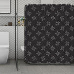 Ninja Shuriken Pattern Print Polyester Shower Curtain