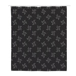 Ninja Shuriken Pattern Print Polyester Shower Curtain