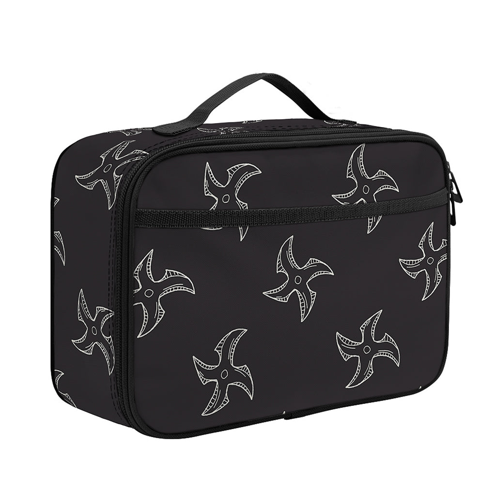 Ninja Shuriken Pattern Print Portable Lunch Bag
