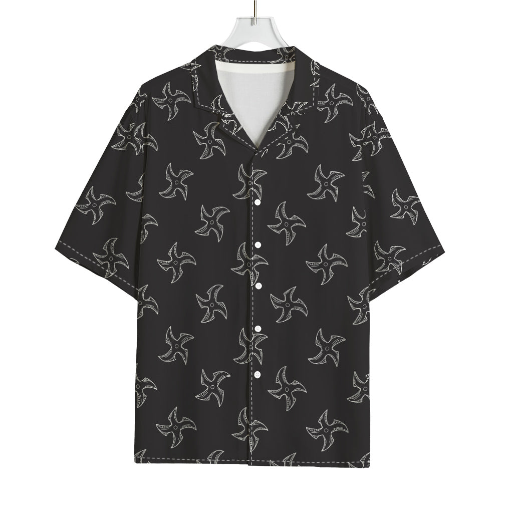 Ninja Shuriken Pattern Print Rayon Hawaiian Shirt