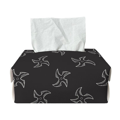 Ninja Shuriken Pattern Print Rectangle Tissue Box Cover
