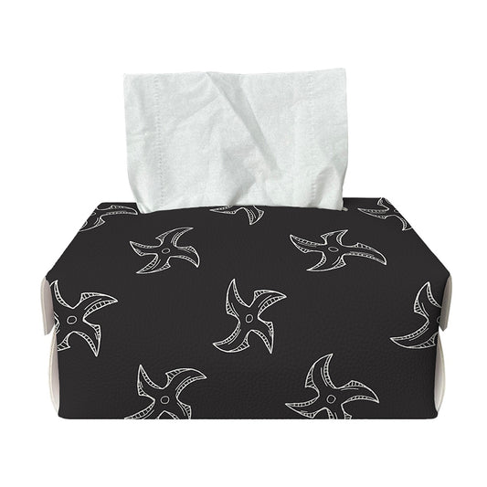 Ninja Shuriken Pattern Print Rectangle Tissue Box Cover