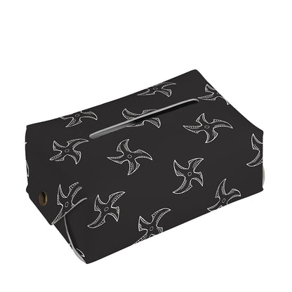 Ninja Shuriken Pattern Print Rectangle Tissue Box Cover