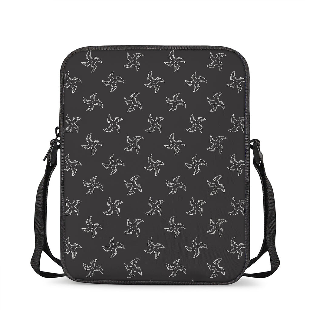 Ninja Shuriken Pattern Print Rectangular Crossbody Bag