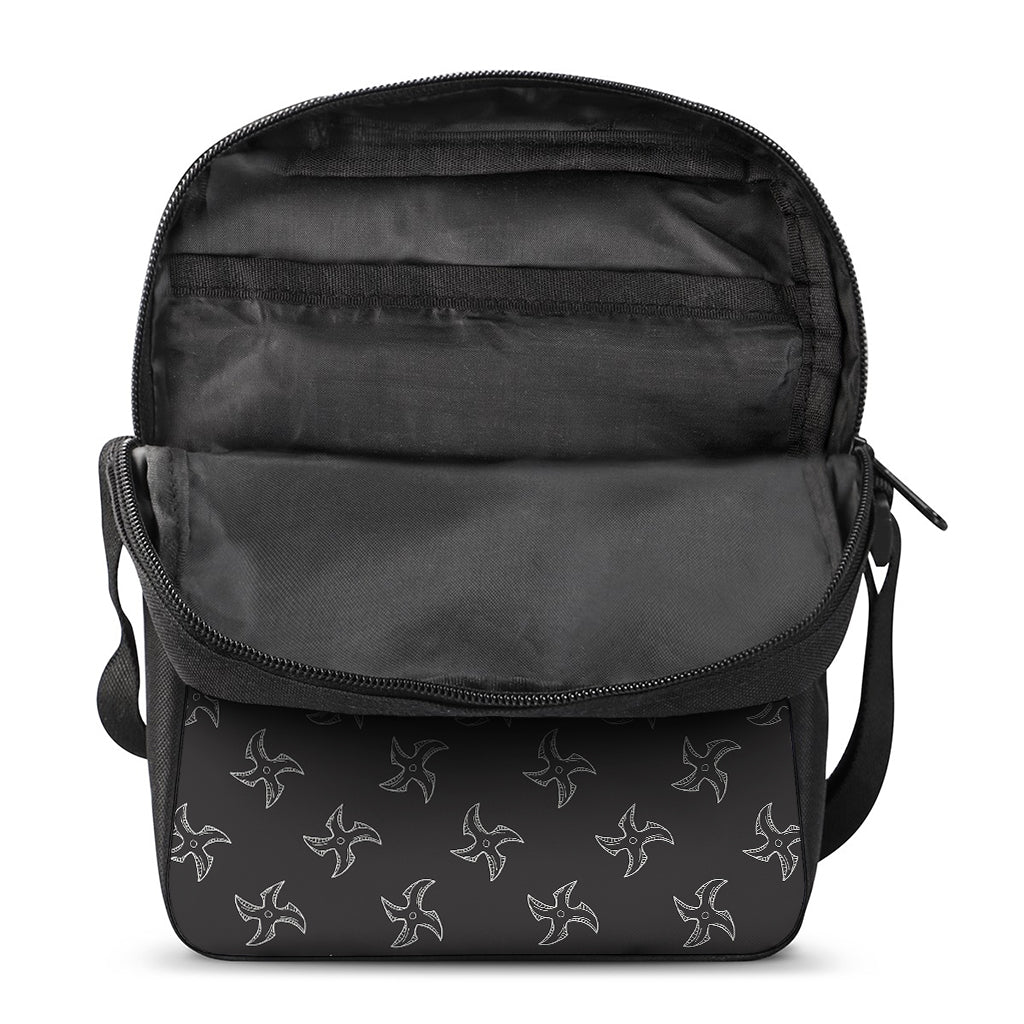 Ninja Shuriken Pattern Print Rectangular Crossbody Bag
