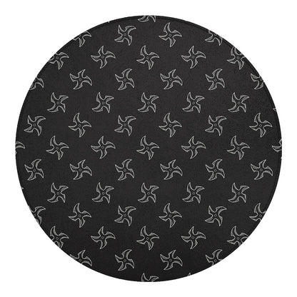 Ninja Shuriken Pattern Print Round Blanket