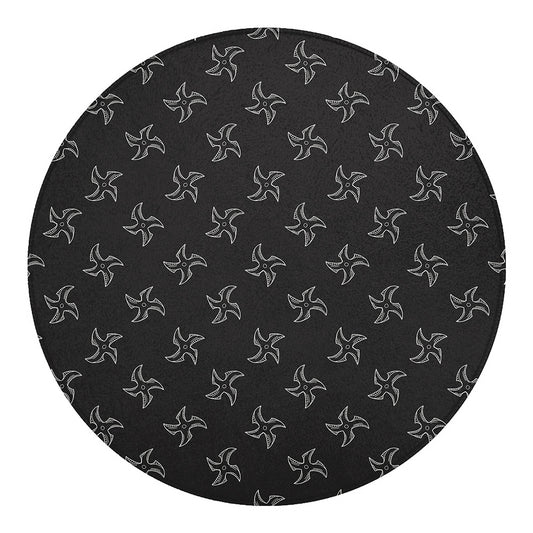 Ninja Shuriken Pattern Print Round Blanket