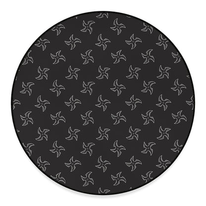 Ninja Shuriken Pattern Print Round Floor Mat