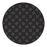 Ninja Shuriken Pattern Print Round Floor Mat