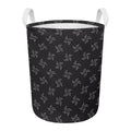 Ninja Shuriken Pattern Print Round Laundry Basket