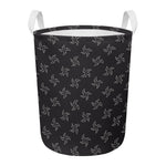Ninja Shuriken Pattern Print Round Laundry Basket