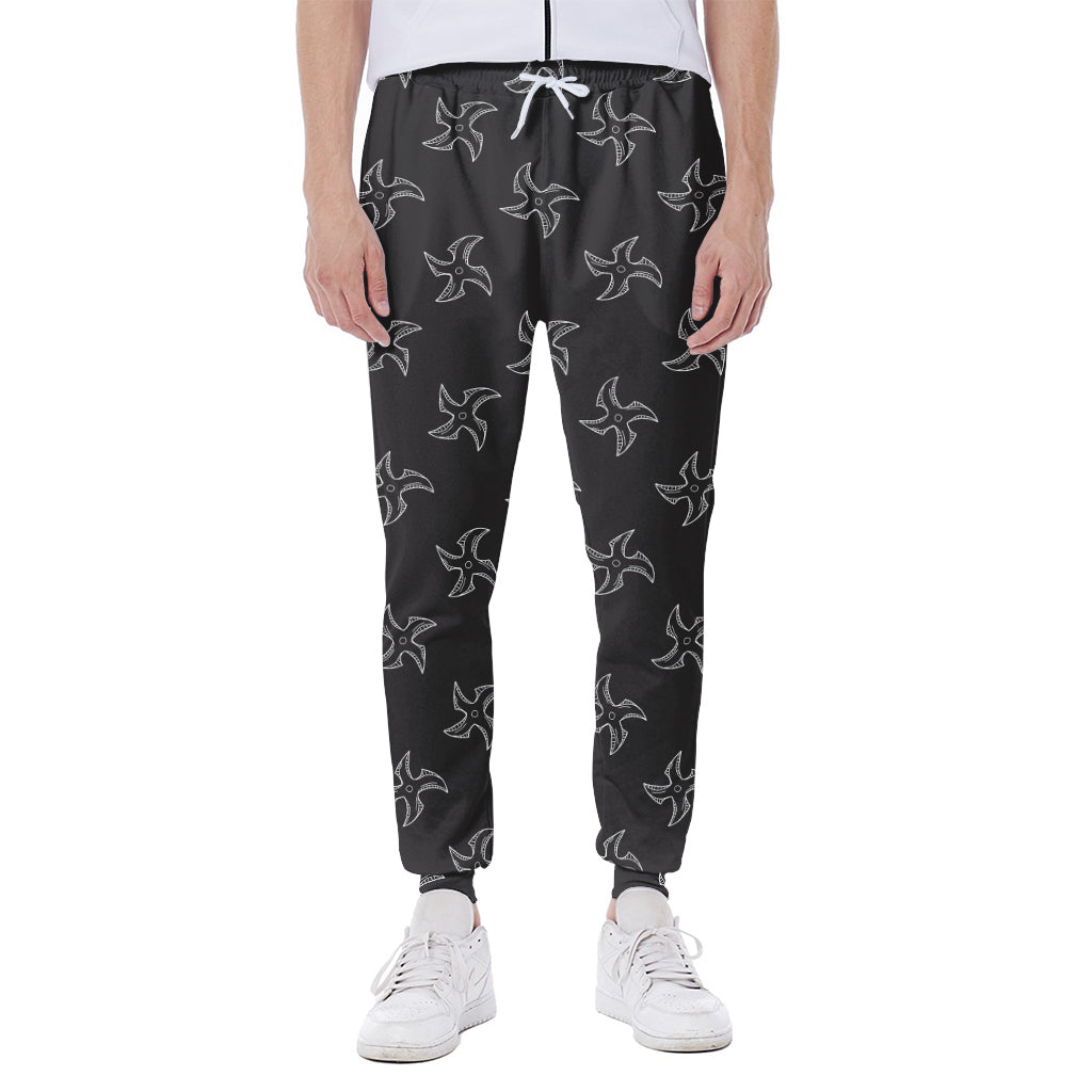 Ninja Shuriken Pattern Print Scuba Joggers