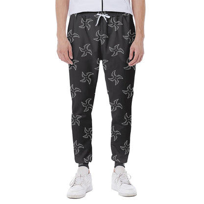 Ninja Shuriken Pattern Print Scuba Joggers