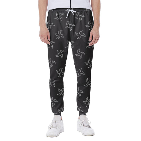 Ninja Shuriken Pattern Print Scuba Joggers