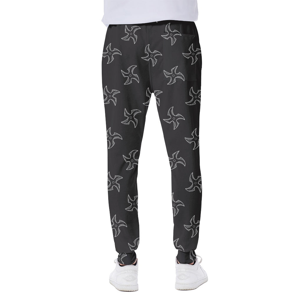 Ninja Shuriken Pattern Print Scuba Joggers