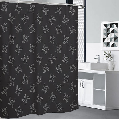 Ninja Shuriken Pattern Print Shower Curtain