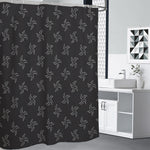 Ninja Shuriken Pattern Print Shower Curtain