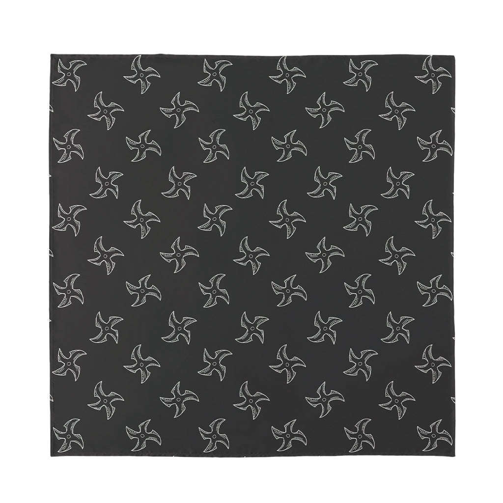 Ninja Shuriken Pattern Print Silk Bandana