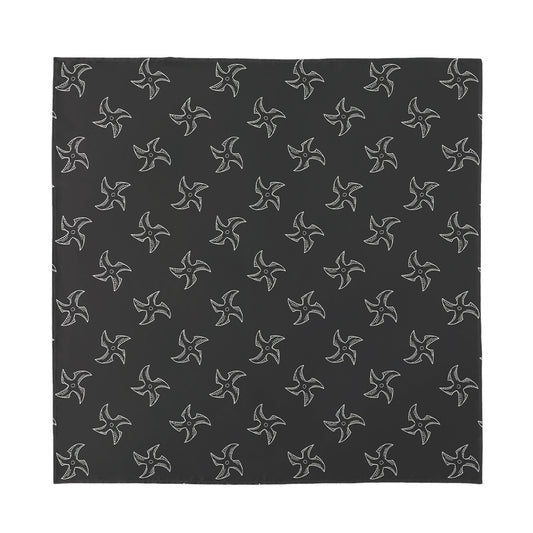 Ninja Shuriken Pattern Print Silk Bandana