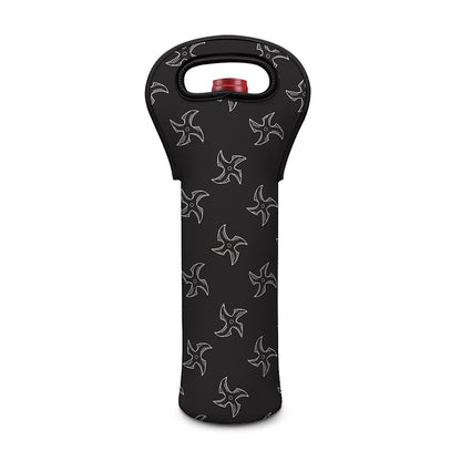 Ninja Shuriken Pattern Print Single Neoprene Wine Tote