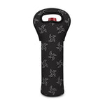Ninja Shuriken Pattern Print Single Neoprene Wine Tote