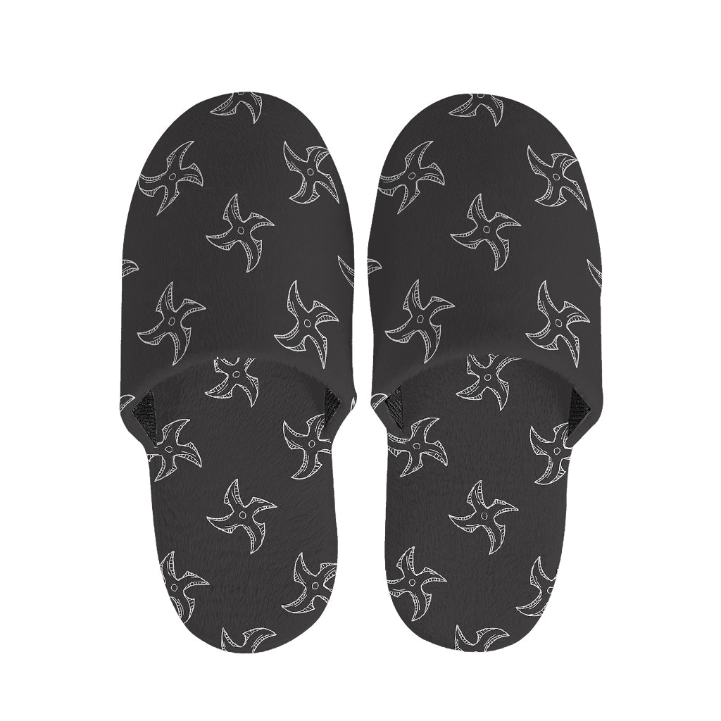 Ninja Shuriken Pattern Print Slippers