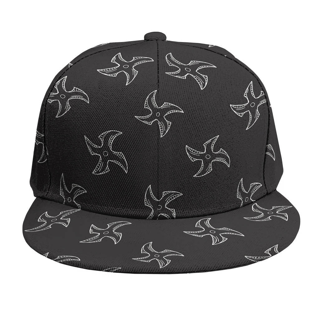 Ninja Shuriken Pattern Print Snapback Cap