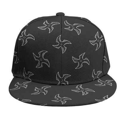 Ninja Shuriken Pattern Print Snapback Cap