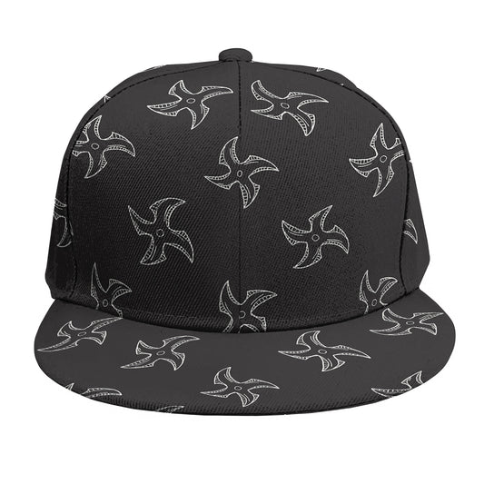 Ninja Shuriken Pattern Print Snapback Cap
