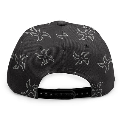 Ninja Shuriken Pattern Print Snapback Cap