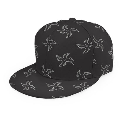 Ninja Shuriken Pattern Print Snapback Cap