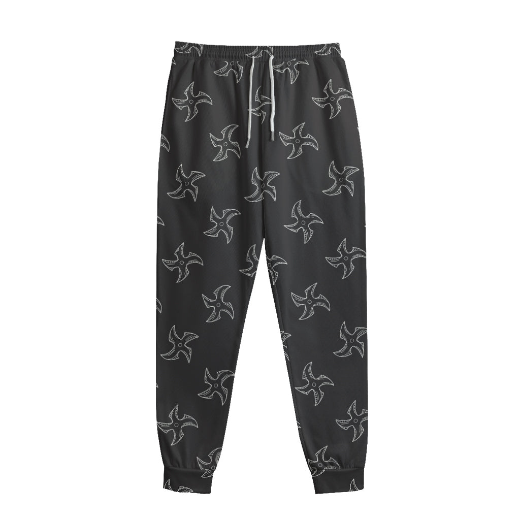 Ninja Shuriken Pattern Print Sweatpants