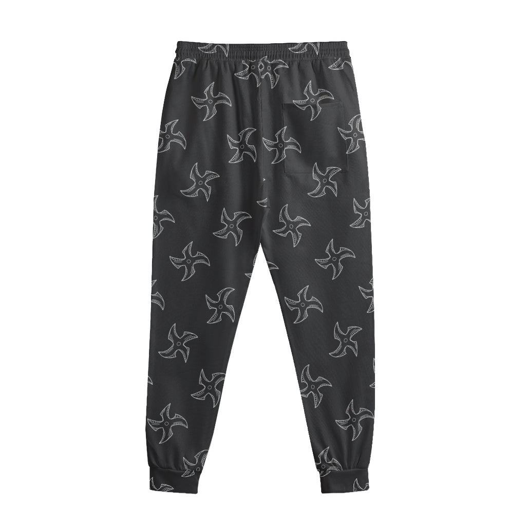 Ninja Shuriken Pattern Print Sweatpants