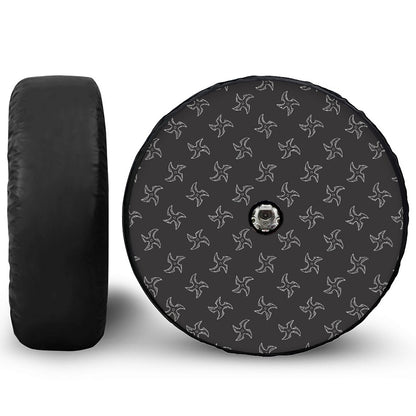 Ninja Shuriken Pattern Print Tire Cover With Camera Hole