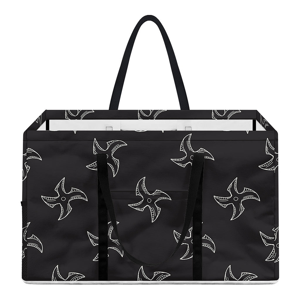 Ninja Shuriken Pattern Print Utility Tote Bag