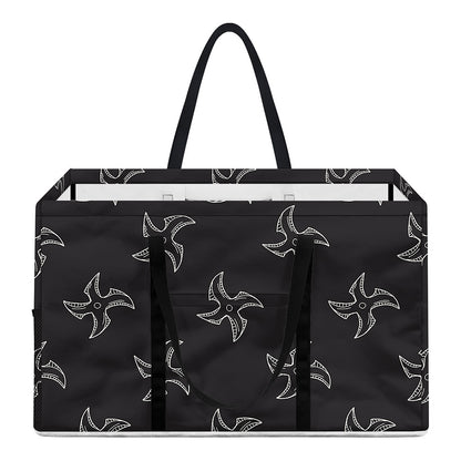 Ninja Shuriken Pattern Print Utility Tote Bag